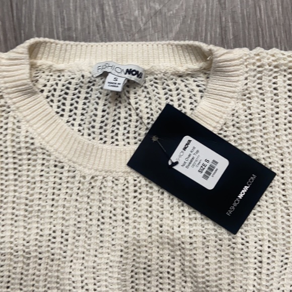Cream Not Over Knit Sweater Top - Picture 2 of 2